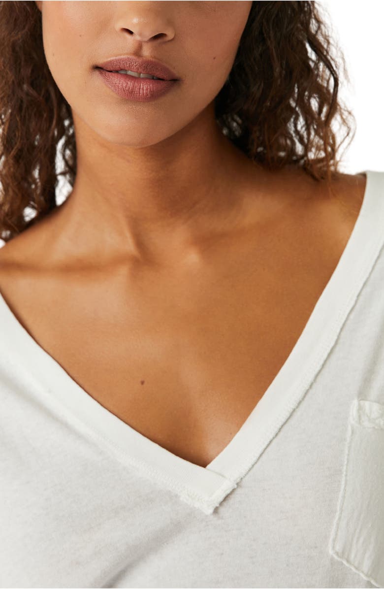 Free People Keep Me V-Neck Cotton T-Shirt, Alternate, color,