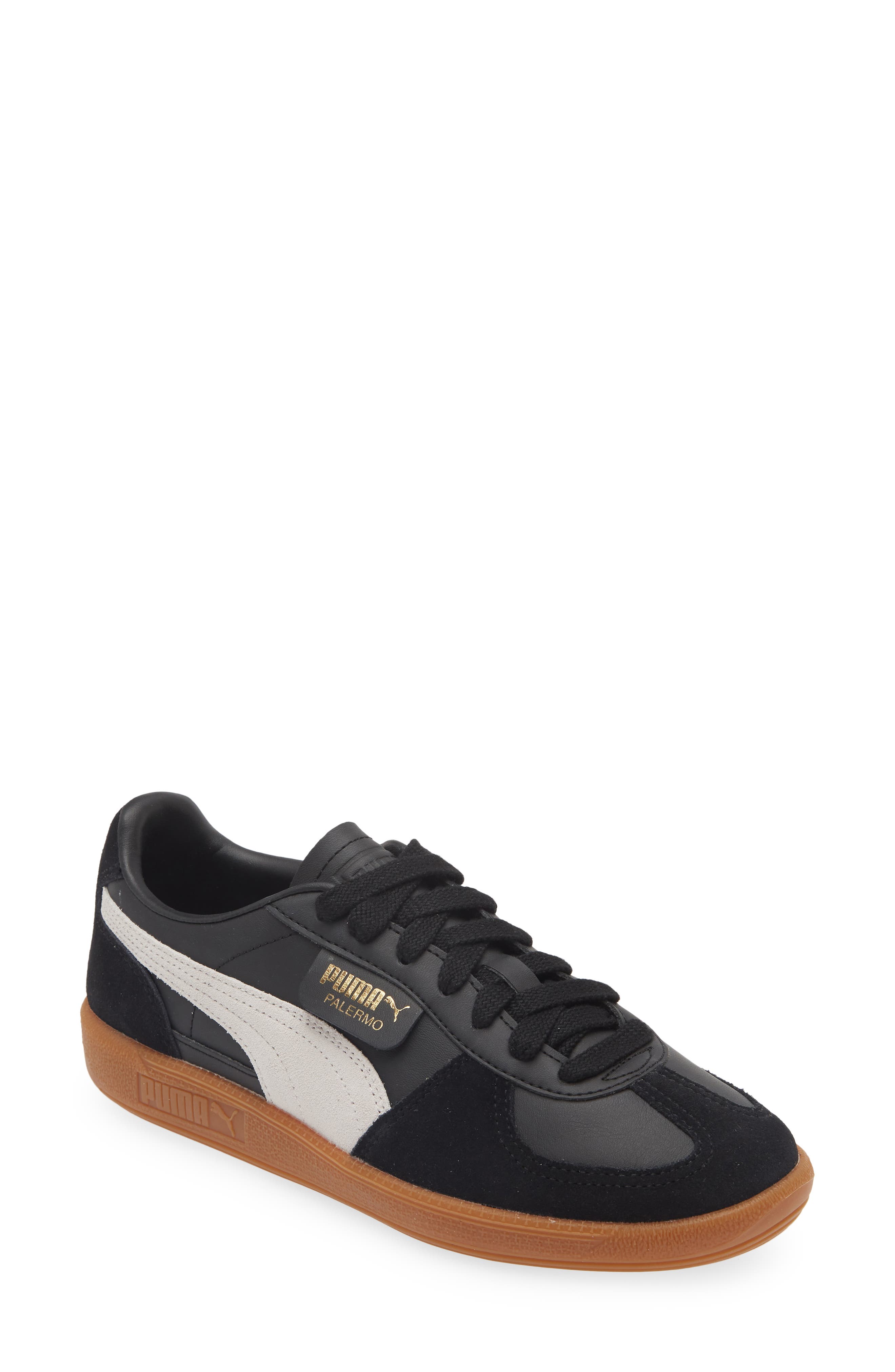 PUMA Kids
 Palermo Sneaker, Main, color, Puma Black-Feather Gray-Gum
