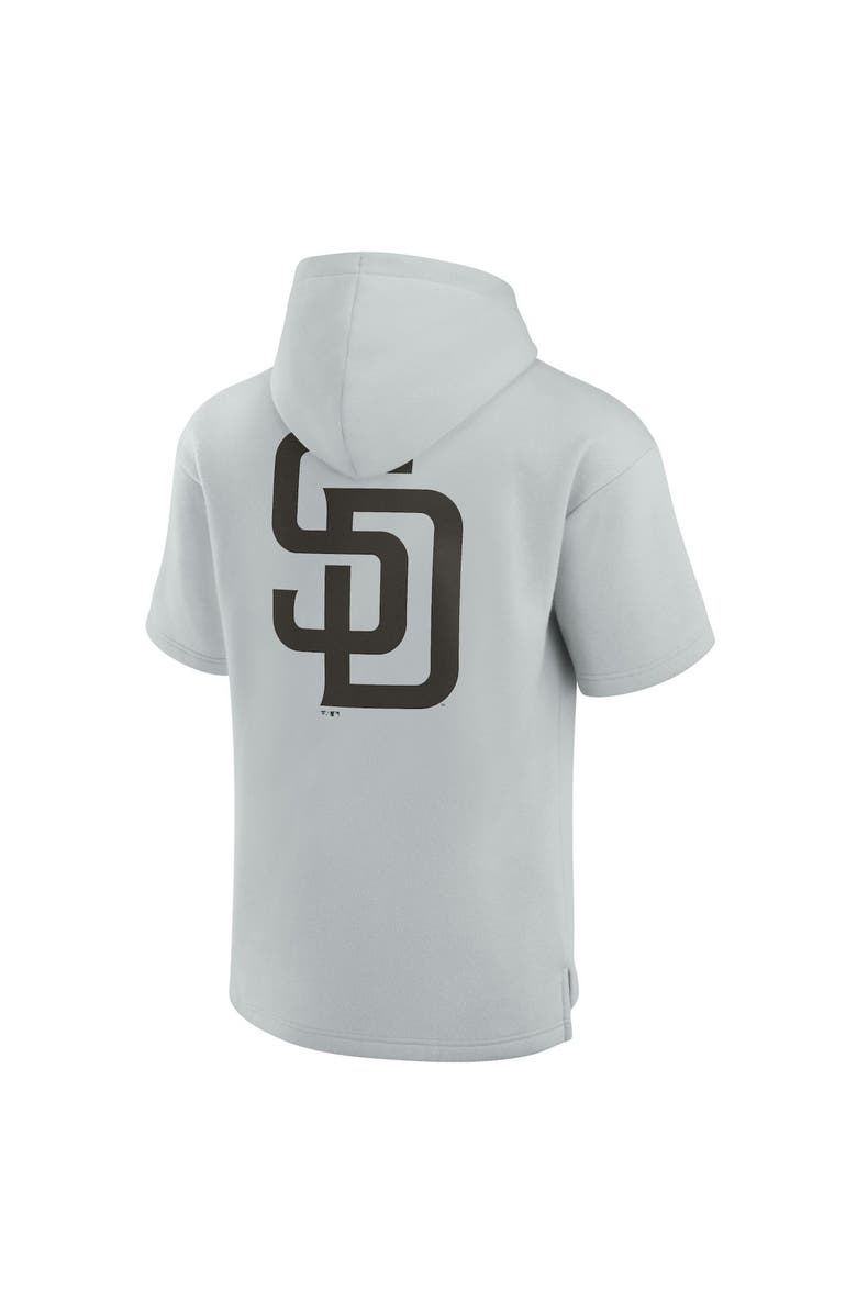 Fanatics Signature Unisex Fanatics Signature Gray San Diego Padres Elements Super Soft Fleece Short Sleeve Pullover Hoodie, Alternate, color, Gray