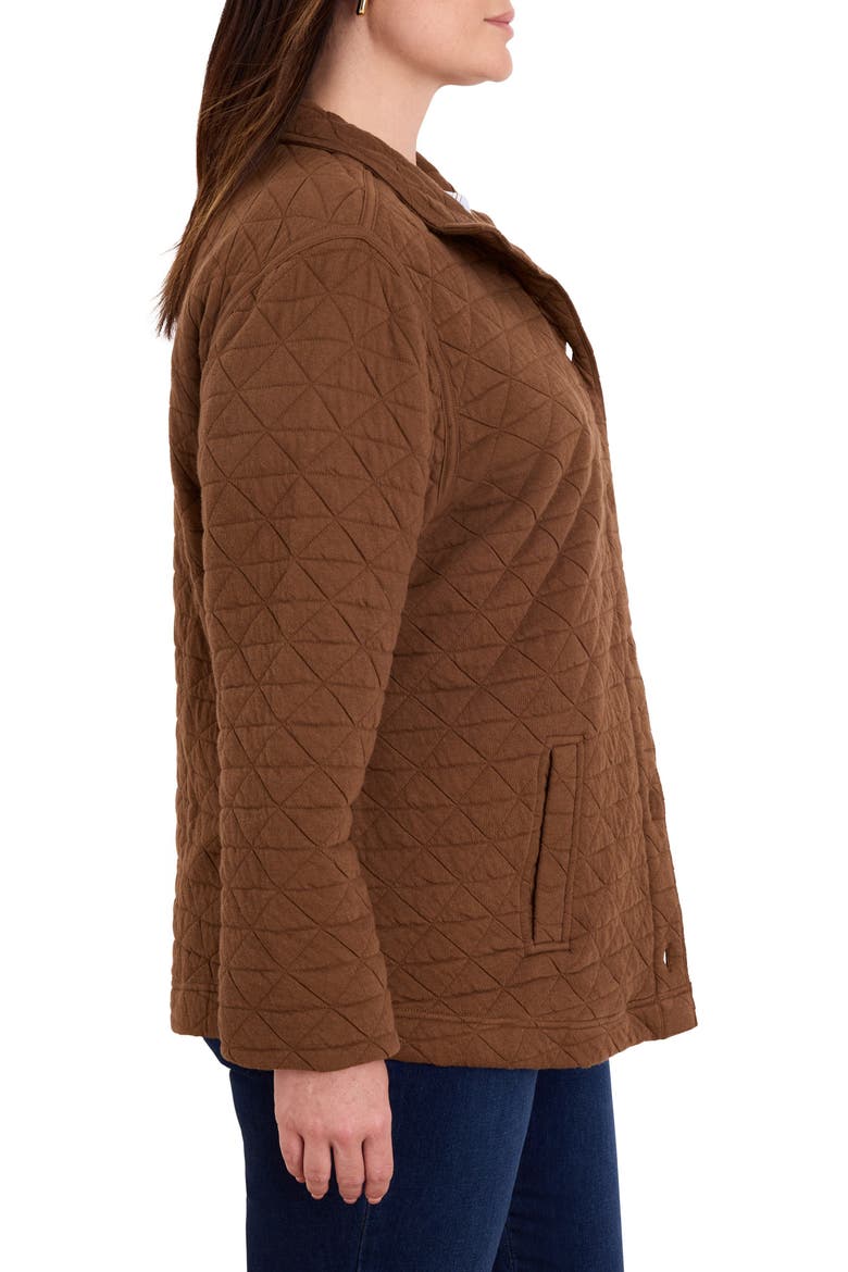 Quilted Knit Jacket, Alternate, color, SADDLE