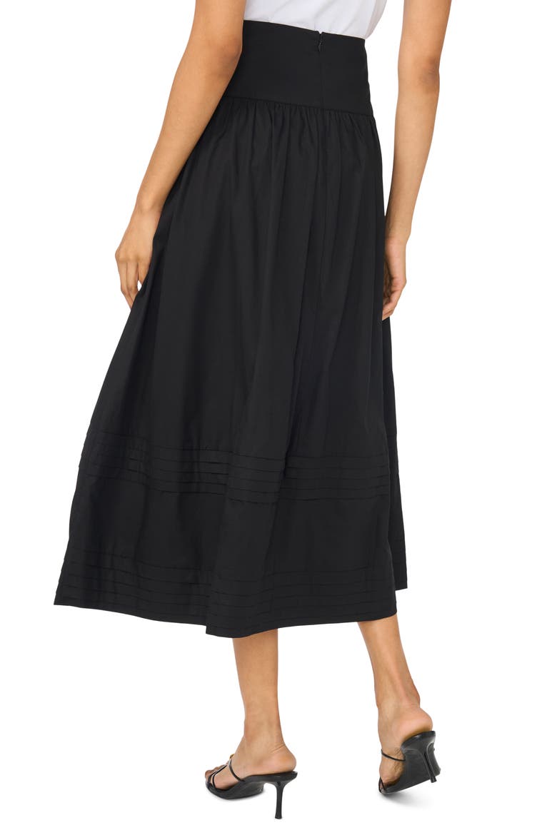 A-Line Cotton Midi Skirt, Alternate, color, RICH BLACK