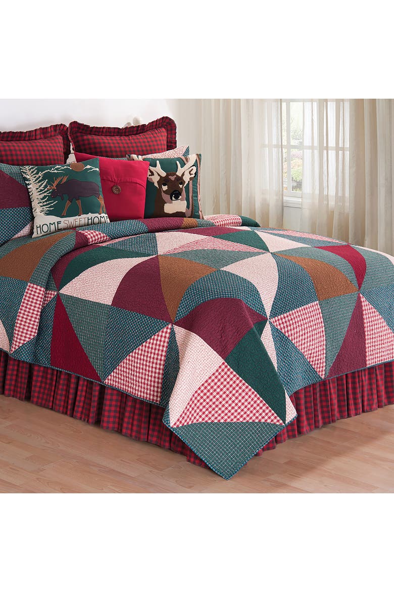 Shady Pines Quilt Set, Main, color, Green