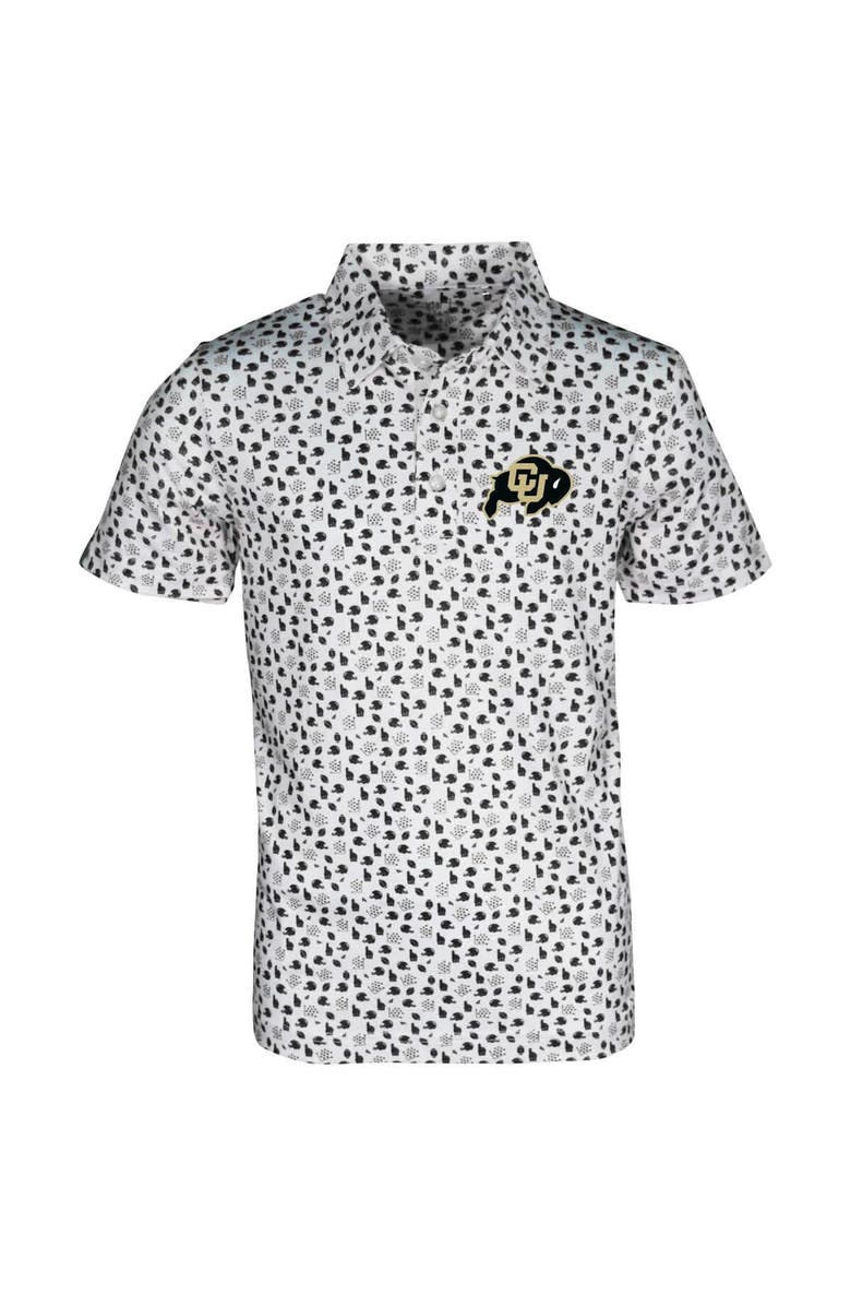 GARB Youth Garb White Colorado Buffaloes Earnest Allover Print Polo, Main, color, White