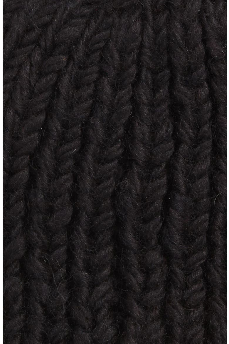 Chunky Knit Slouchy Wool Cap, Alternate, color, BLACK