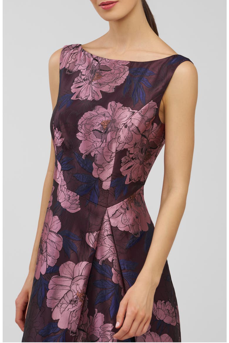 Caitlin Metallic Floral Jacquard Sleeveless Gown, Alternate, color, PRIMROSE MULTI