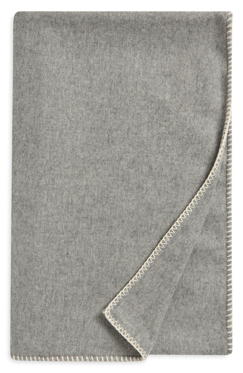 NEXT Wool & Cashmere Blend Throw Blanket, Main, color, Grey