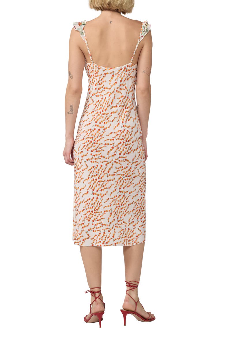 Christina Floral Ruffle Sleeve Midi Dress, Alternate, color, MIRAGE DITSY