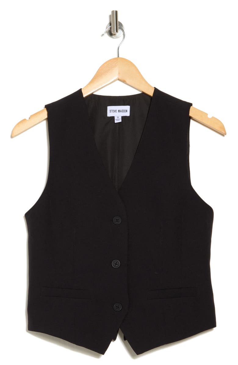 Steve Madden Tailored Vest, Alternate, color, Black