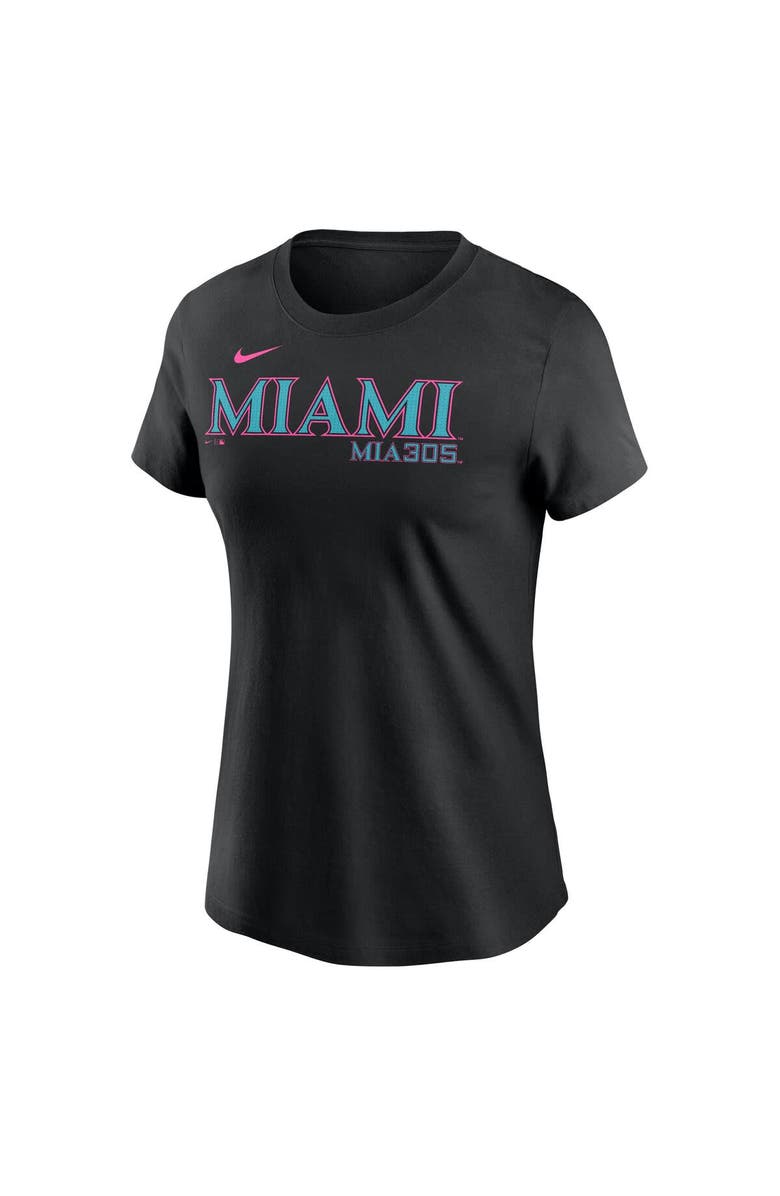 Nike Women's Nike Black Miami Marlins 2025 City Connect Wordmark T-Shirt, Alternate, color, 