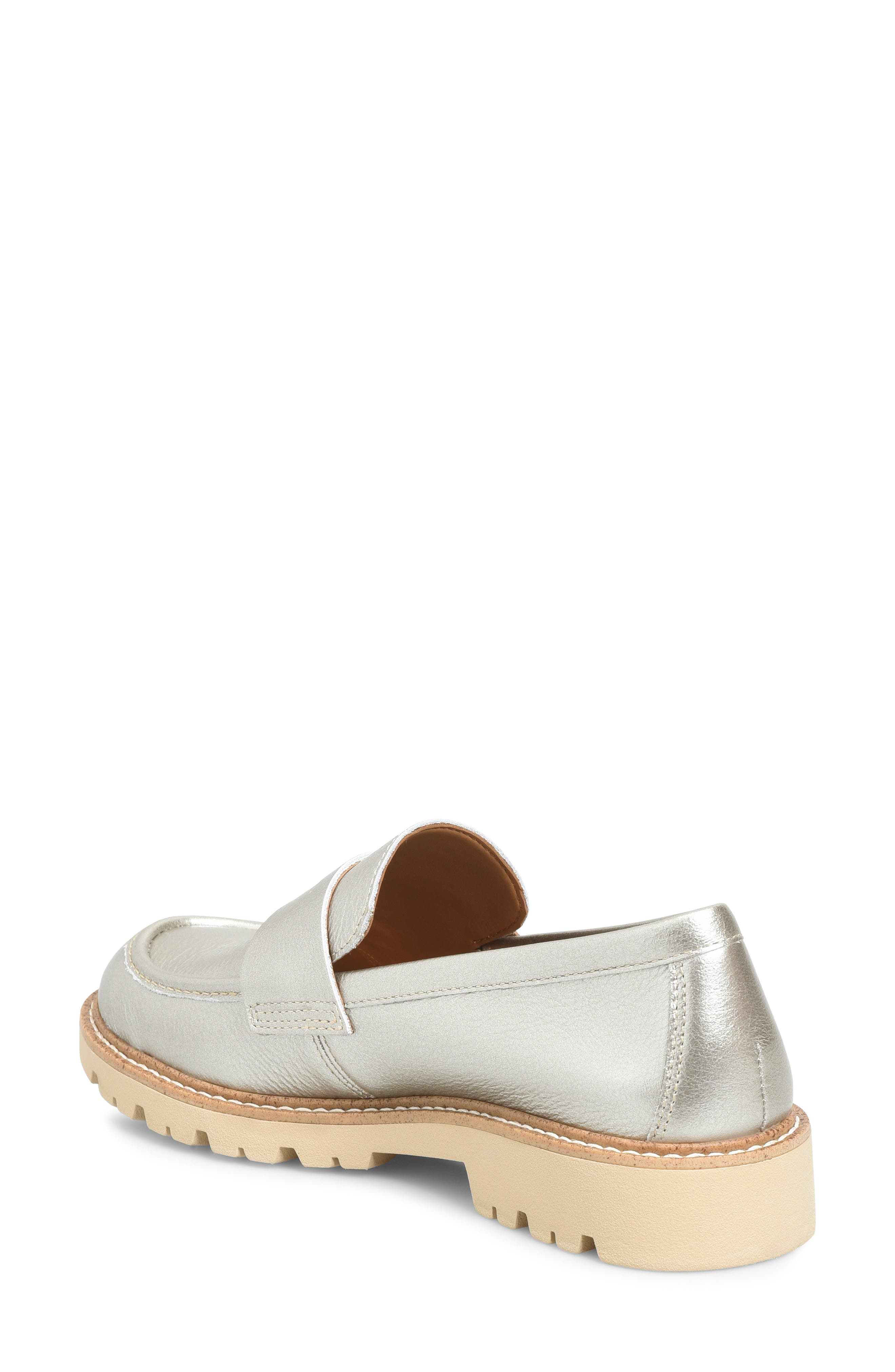 Lug Sole Penny Loafer, Alternate, color, SILVER