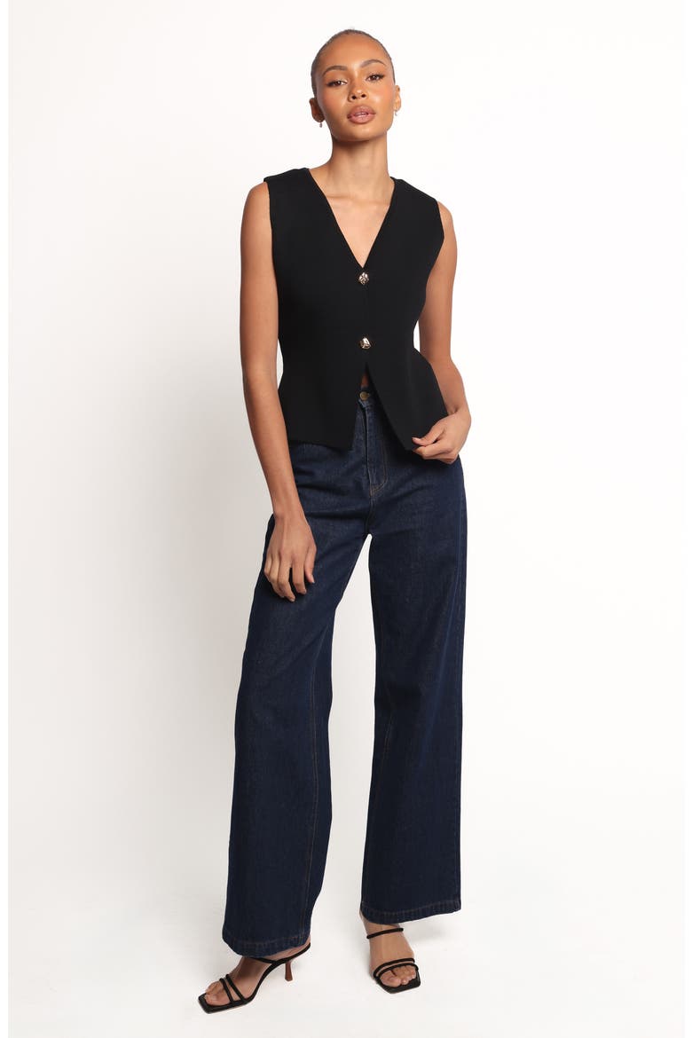 Everlee Knit Vest, Alternate, color, BLACK