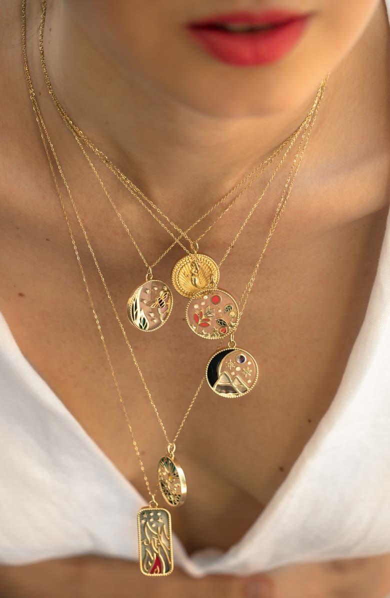 L'Atelier Nawbar Elements of Love Fire Pendant Necklace, Alternate, color, Black Pearl/ Red Coral