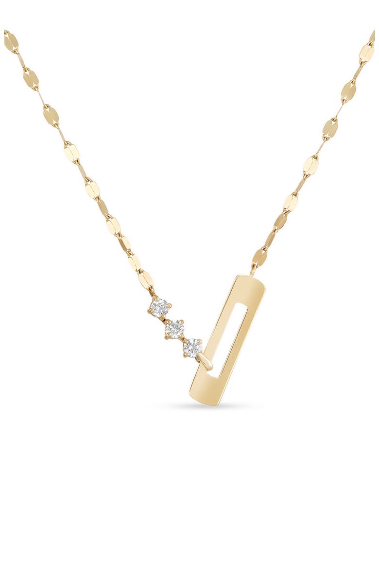 14K Gold Link Diamond Necklace, Main, color, YELLOW
