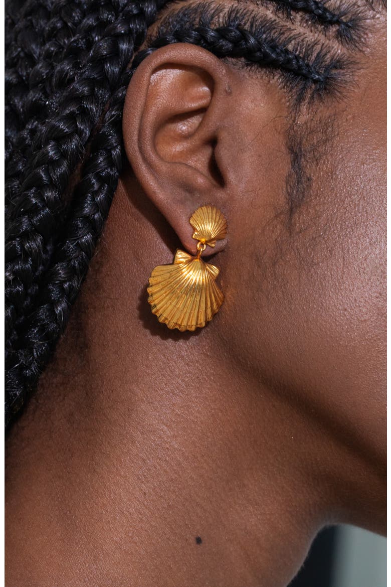 Caspian Drop Earrings, Alternate, color, GOLD