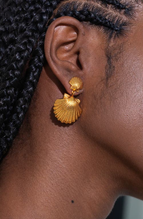 Jennifer Behr Caspian Shell Earrings In Gold