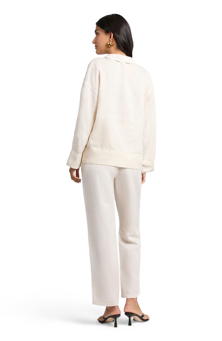 Onia Linen Pintuck Popover Shirt, Alternate, color, Natural