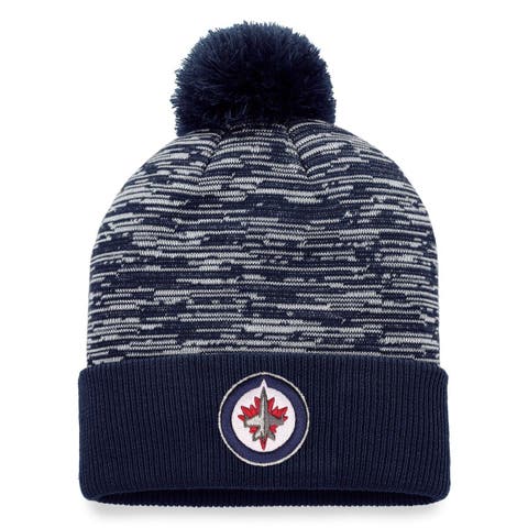 Men's Fanatics Branded Navy Winnipeg Jets Defender Cuffed Knit Hat with Pom