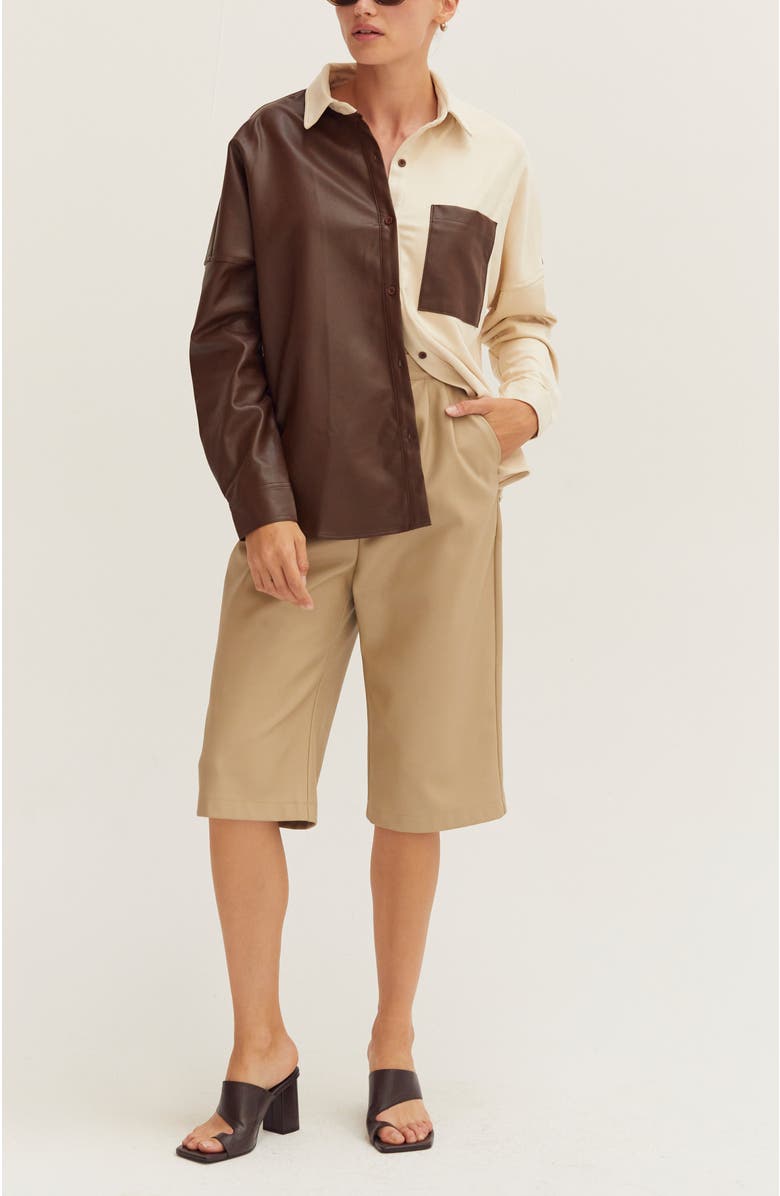 CRESCENT Mixed-Media Shirt, Alternate, color,