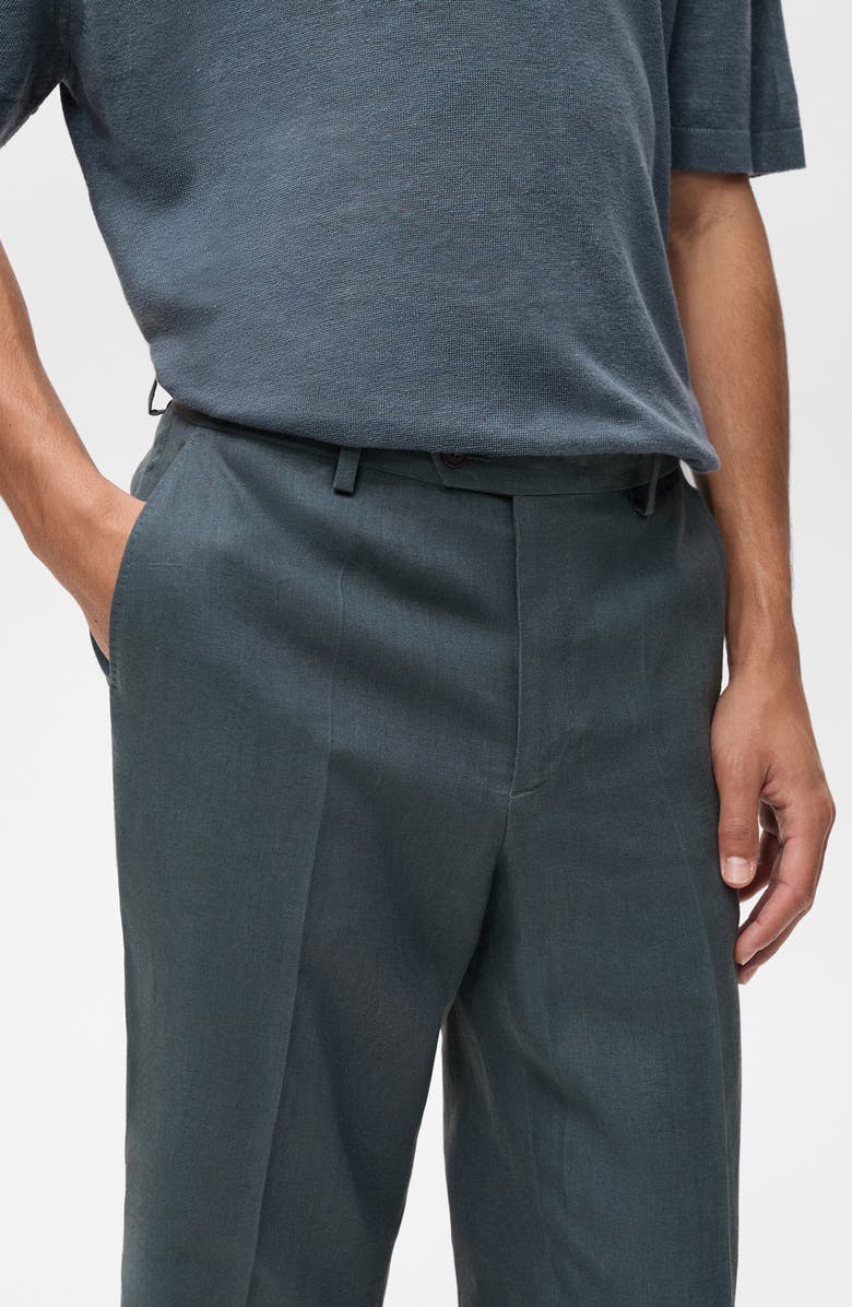 MANGO Straight Leg Linen Pants, Alternate, color, 