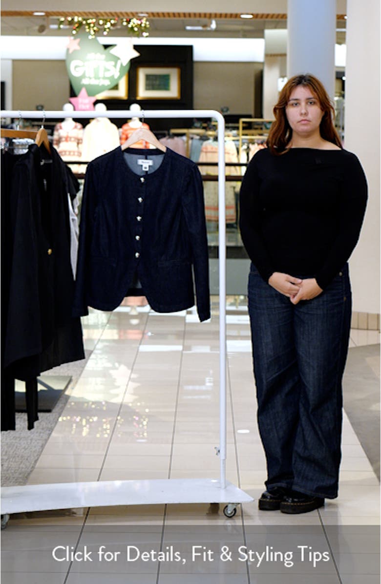 Collarless Denim Cutaway Jacket, sales video thumbnail