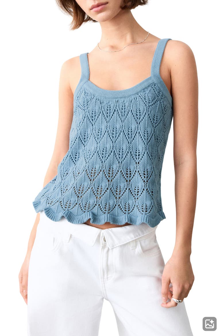 Open Stitch Tank, Main, color, BLUE