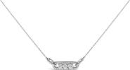 Haus of Brilliance Sterling Silver 1/5 Cttw Round Diamond 3 Stone Station Bar Necklace