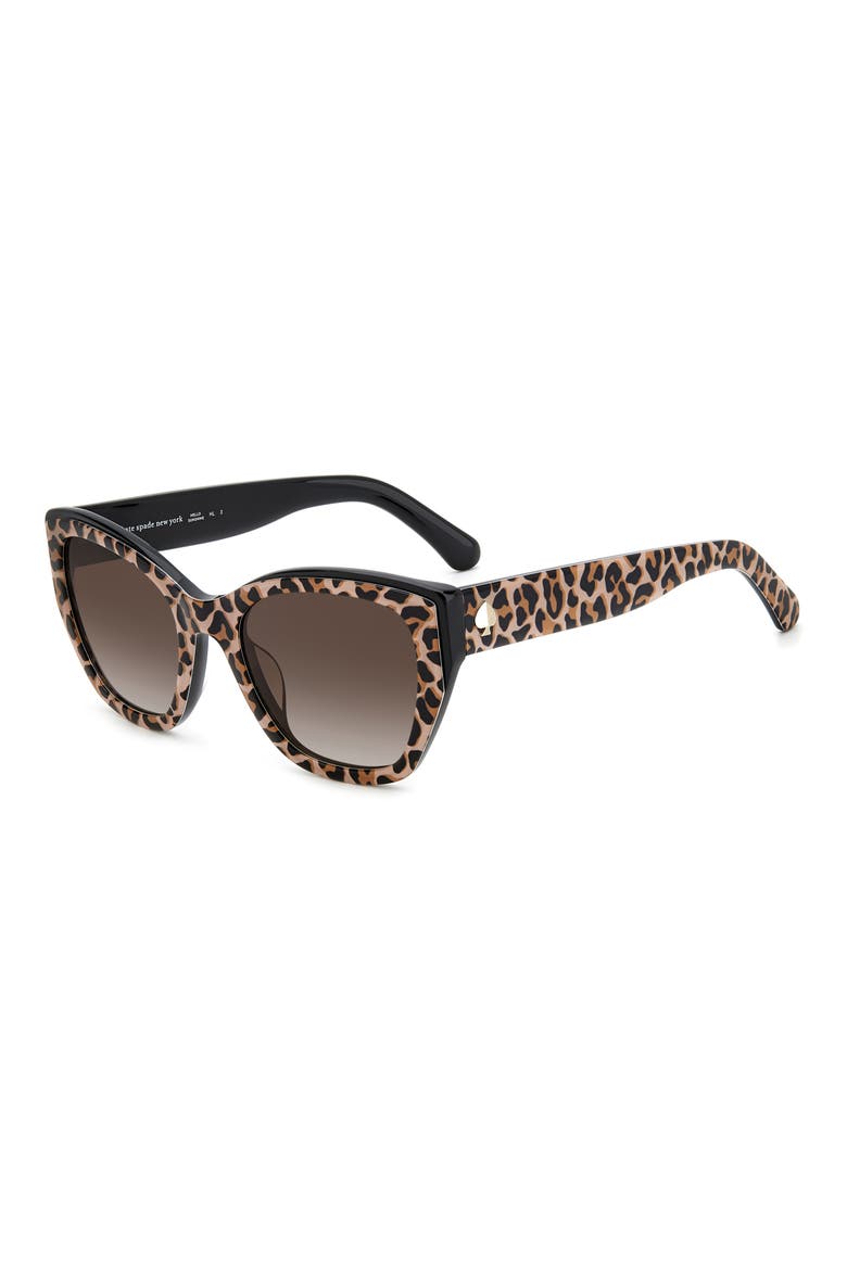 yolanda 51mm polarized gradient cat eye sunglasses, Alternate, color, BLACK LEOPARD