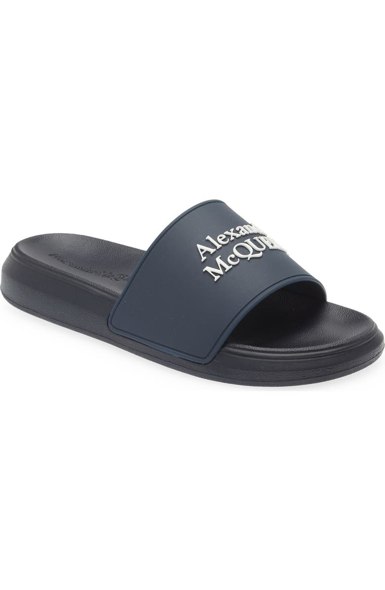 McQueen Alexander McQueen Logo Slide Sandal, Main, color,
