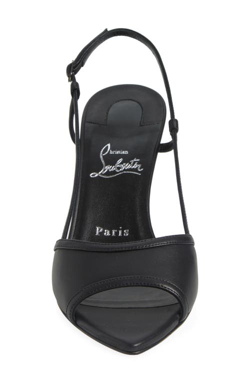 Christian Louboutin Miss Z Leather Red Sole Slingback Sandals In Black