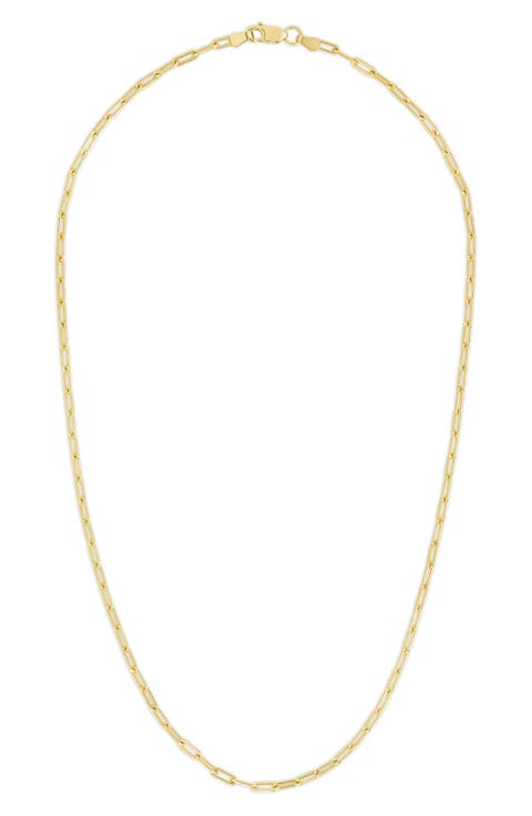 Thin Paper Clip Chain Necklace