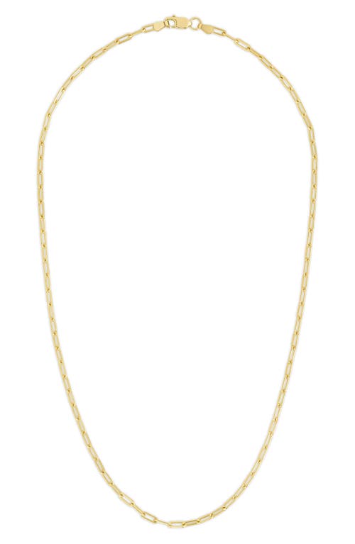 Sterling Forever Thin Paper Clip Chain Necklace In Gold
