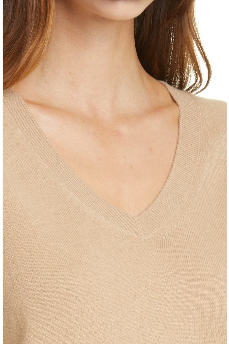 Weekend V-Neck Cashmere Sweater, Alternate, color, CAMEL
