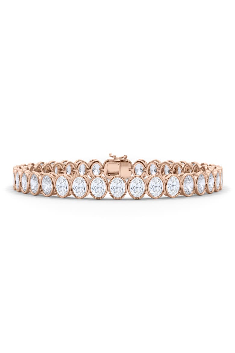Oval Cut Lab Created Diamond Tennis Bracelet, Alternate, color, 18K ROSE GOLD