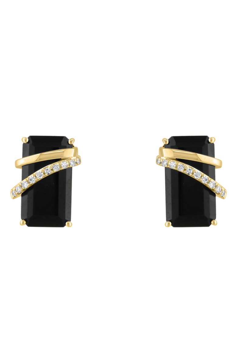 EFFY 14K Gold Diamond & Onyx Stud Earrings, Alternate, color, 