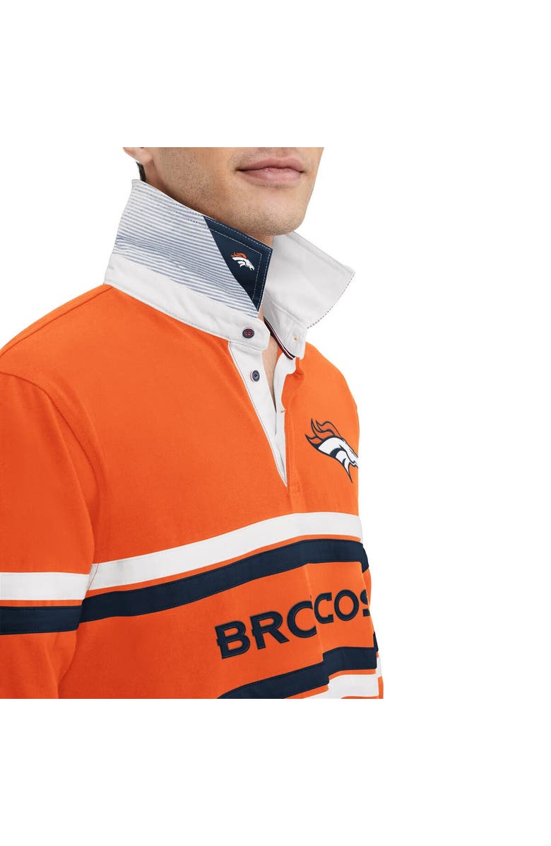 Tommy Hilfiger Men's Tommy Hilfiger Orange Denver Broncos Cory Varsity Rugby Long Sleeve T-Shirt, Alternate, color, 