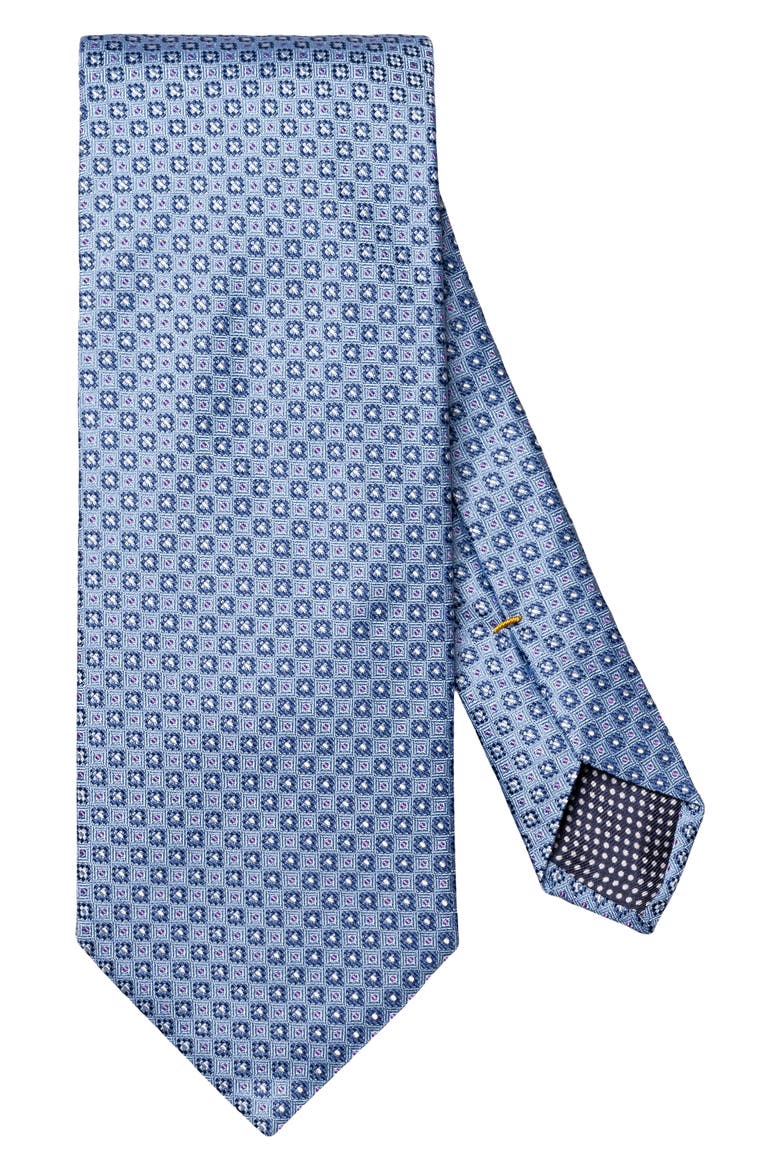 Micro Floral Silk Tie, Main, color, LIGHT BLUE