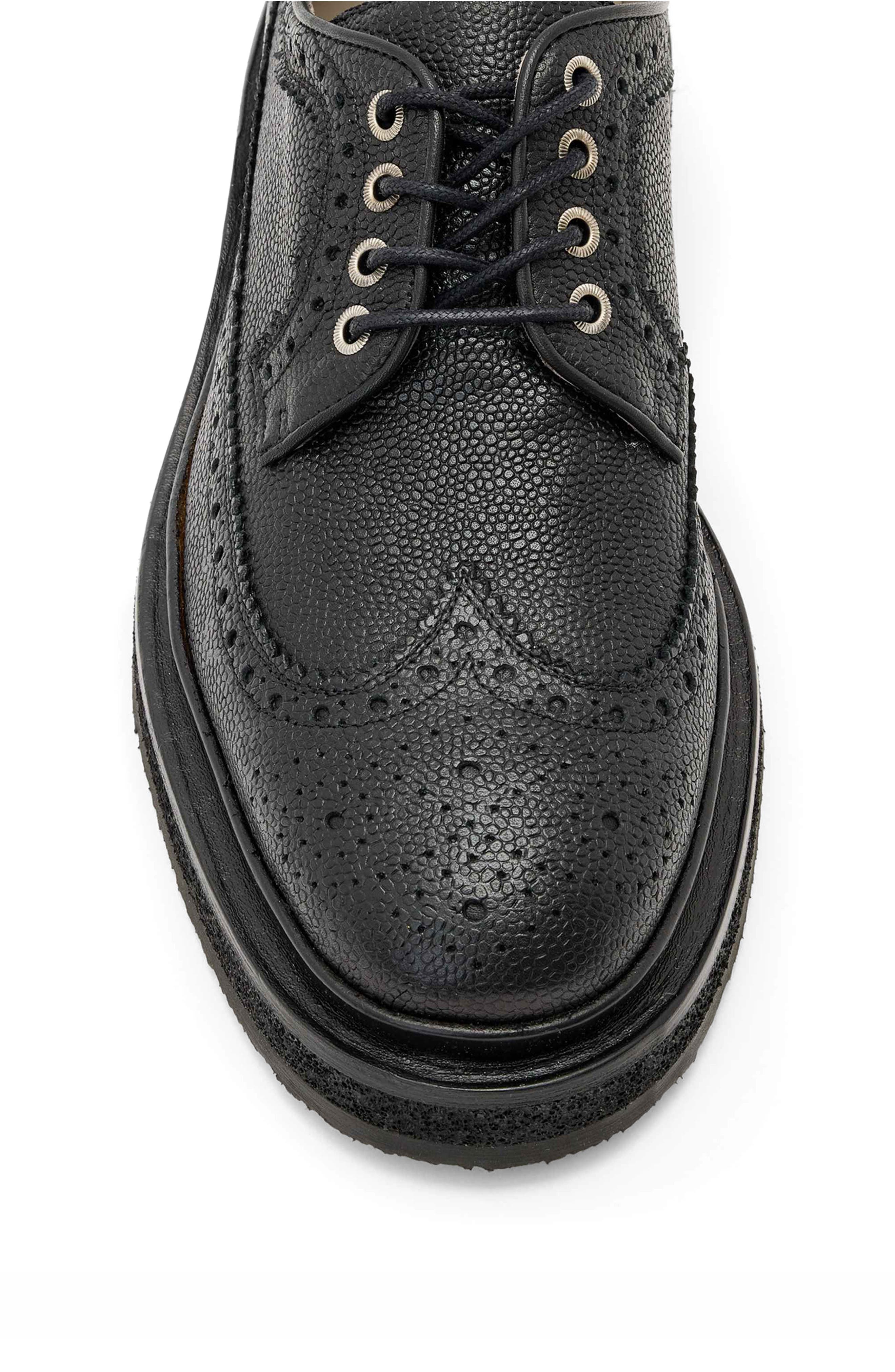 AllSaints Escher Broque Derby, Alternate, color, Black Grain