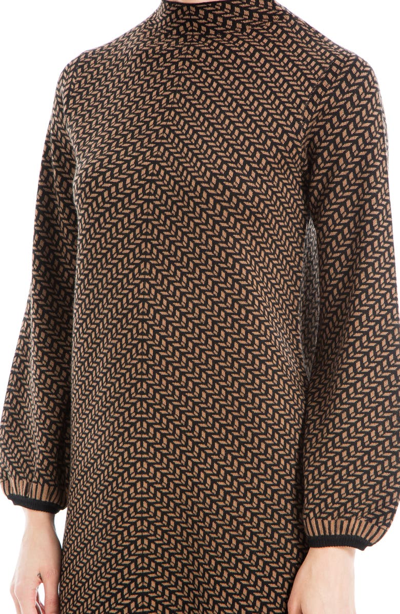 MAX STUDIO Sweater Dress, Alternate, color, Vicuna White/ Black