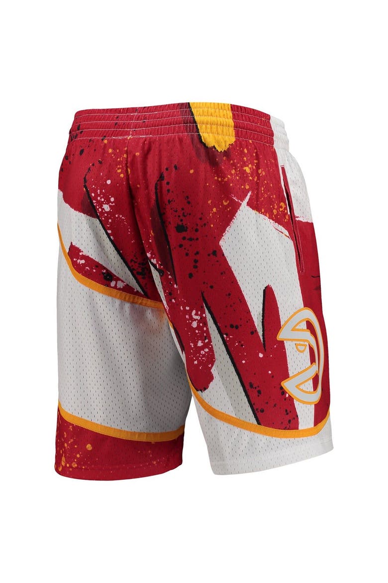 Men's Mitchell & Ness White Atlanta Hawks Hardwood Classics 1986 Hyper Hoops Swingman Shorts, Alternate, color, White