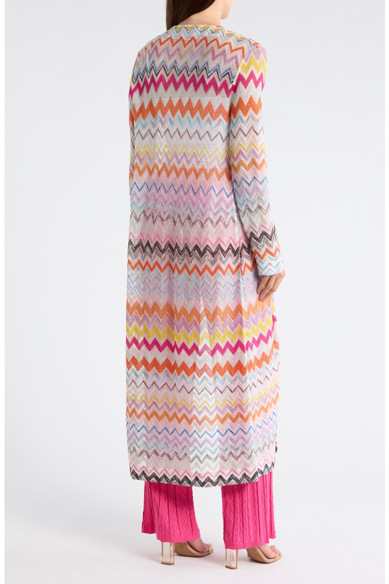 Lungo Longline Cardigan, Alternate, color, PINK PURPLE BLUE AND RED