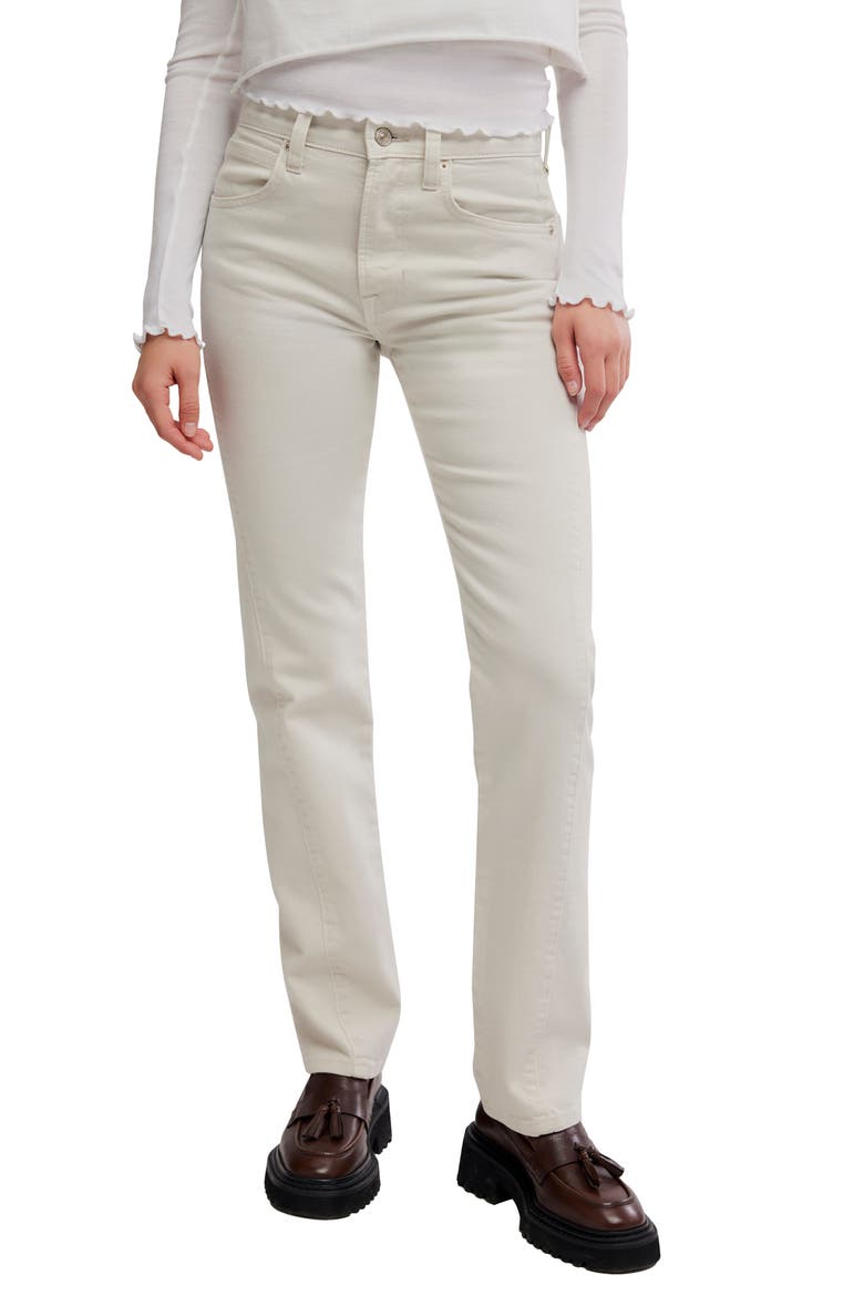 Edie High Waist Tapered Leg Jeans, Main, color, OYSTER