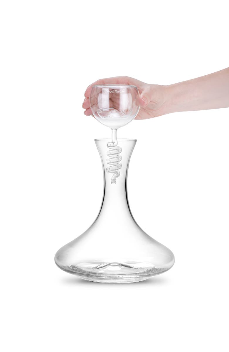 FINAL TOUCH Twister Glass Aerator & Decanter Set, Alternate, color, Clear