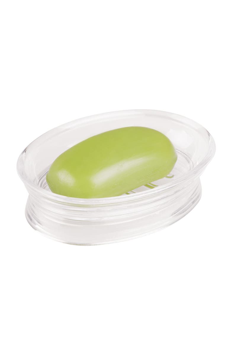 Soap Dish for Bathroom Sink - Elevated Oval Stand for Countertop - Clear, Alternate, color, Clear