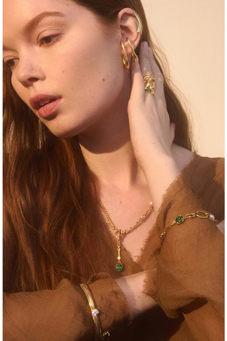 Aria Bracelet, Alternate, color, GOLD/ GREEN