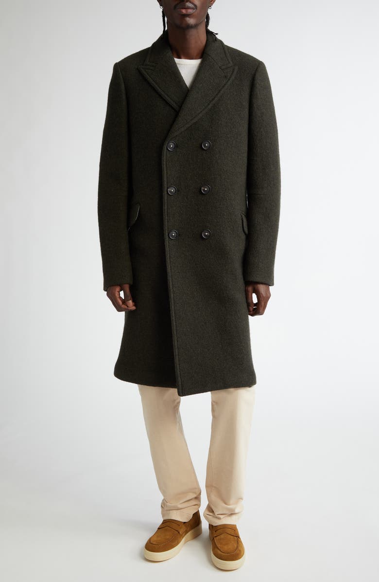 Massimo Alba Dodge Double Breasted Virgin Wool Coat, Main, color, Hunter