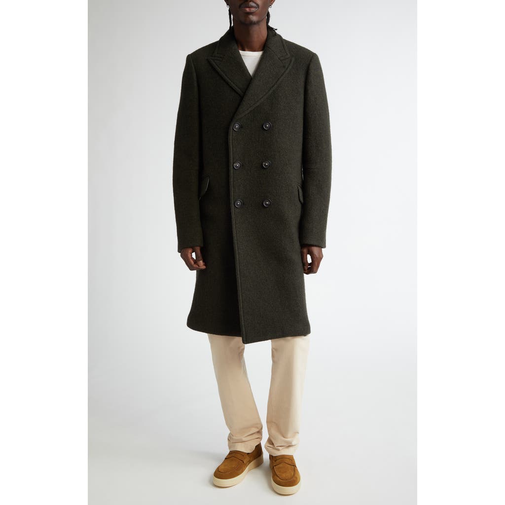 Massimo Alba Dodge Double Breasted Virgin Wool Coat in Hunter  product