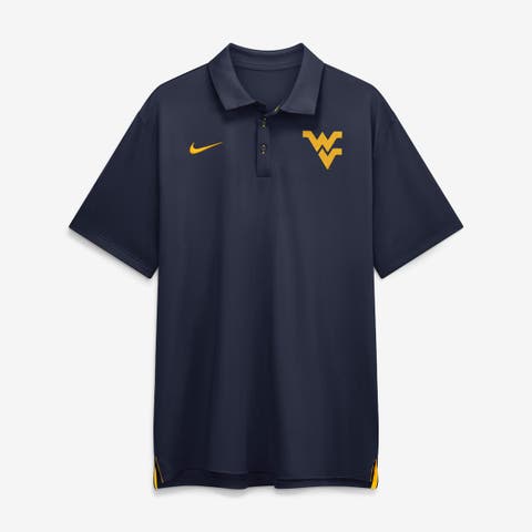 Men's Nike Navy West Virginia Mountaineers 2026 Sideline Tour Dri-FIT Polo