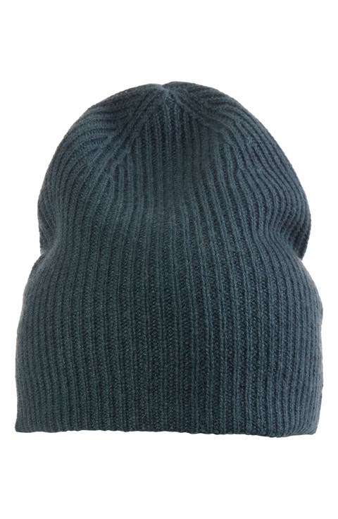 Cashmere Double Layer Rib Knit Beanie