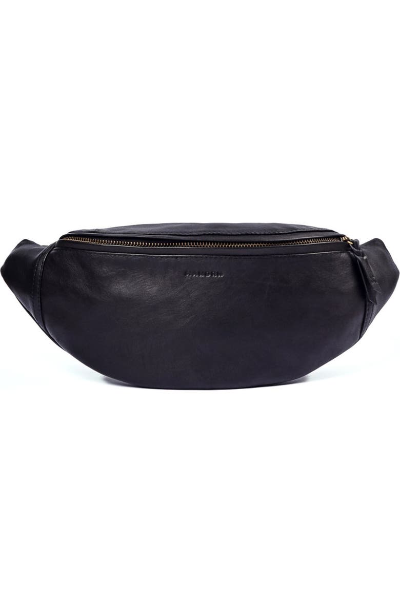 Mandrn Leather Crossbody Bag, Main, color, Black