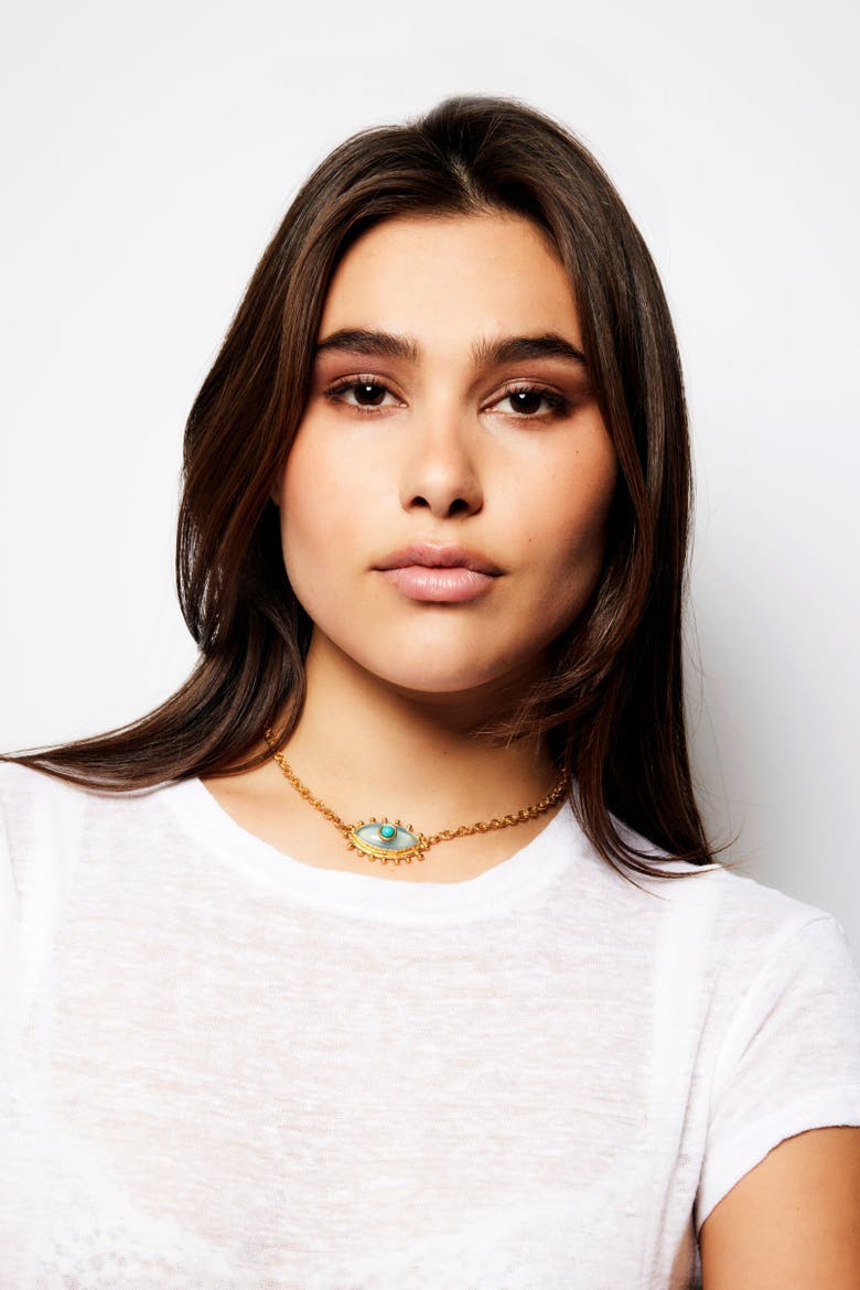 Third Eye Necklace, Alternate, color, BLUE